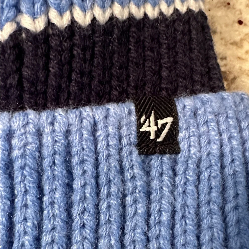 Men’s  Blue and Black Striped Tennessee Titans Beanie